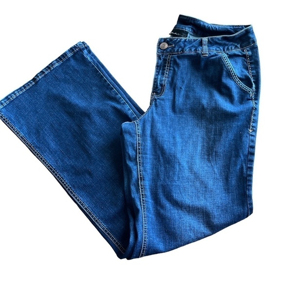 Lane Bryant jeans size 16 long wide leg top stitching detail - Picture 1 of 15